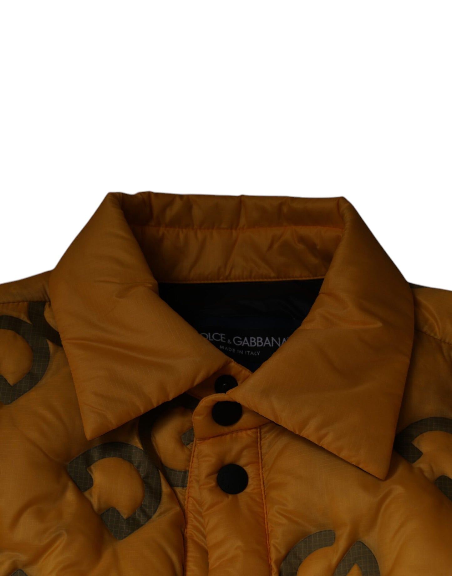 Dolce &amp; Gabbana Gul Vadderad Blousonjacka med Knappar och Logotyp