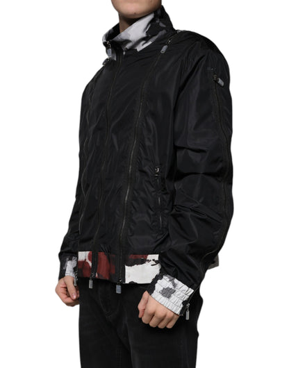 Dolce &amp; Gabbana Svart Nylon Full Dragkedja Herr Bomberjacka