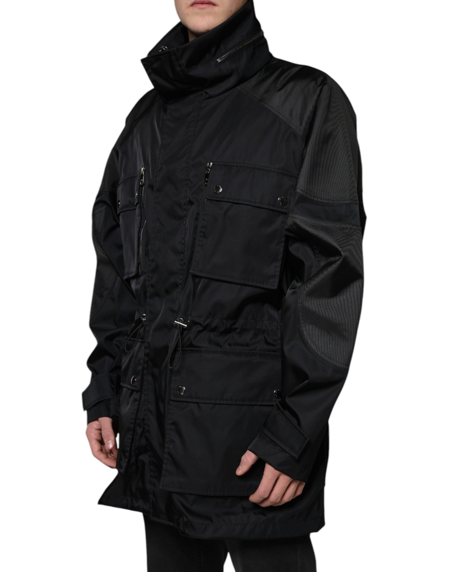 Dolce &amp; Gabbana Svart Nylon Vinterparkas Jacka Herr