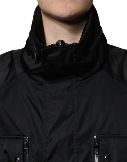 Dolce &amp; Gabbana Svart Nylon Vinterparkas Jacka Herr