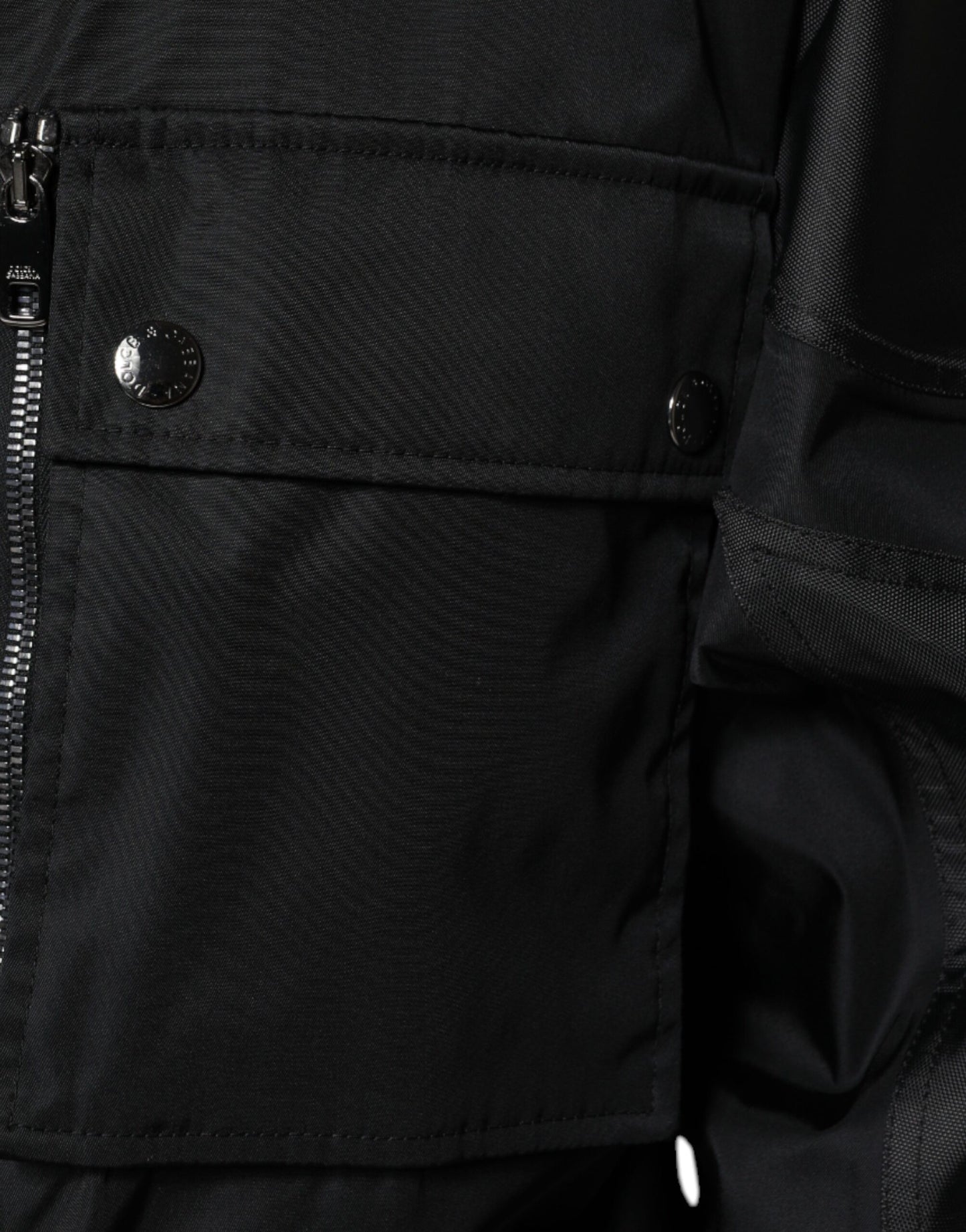 Dolce &amp; Gabbana Svart Nylon Vinterparkas Jacka Herr