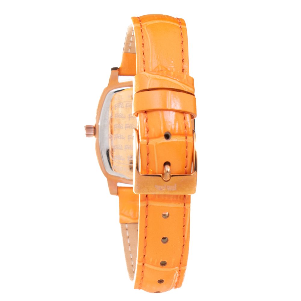 Orange läderklocka