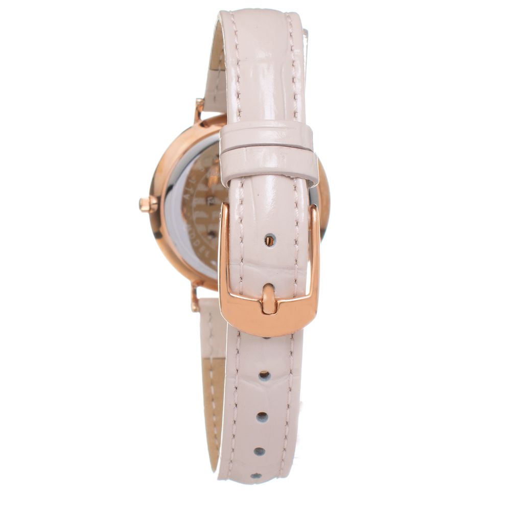 Beige läderklocka