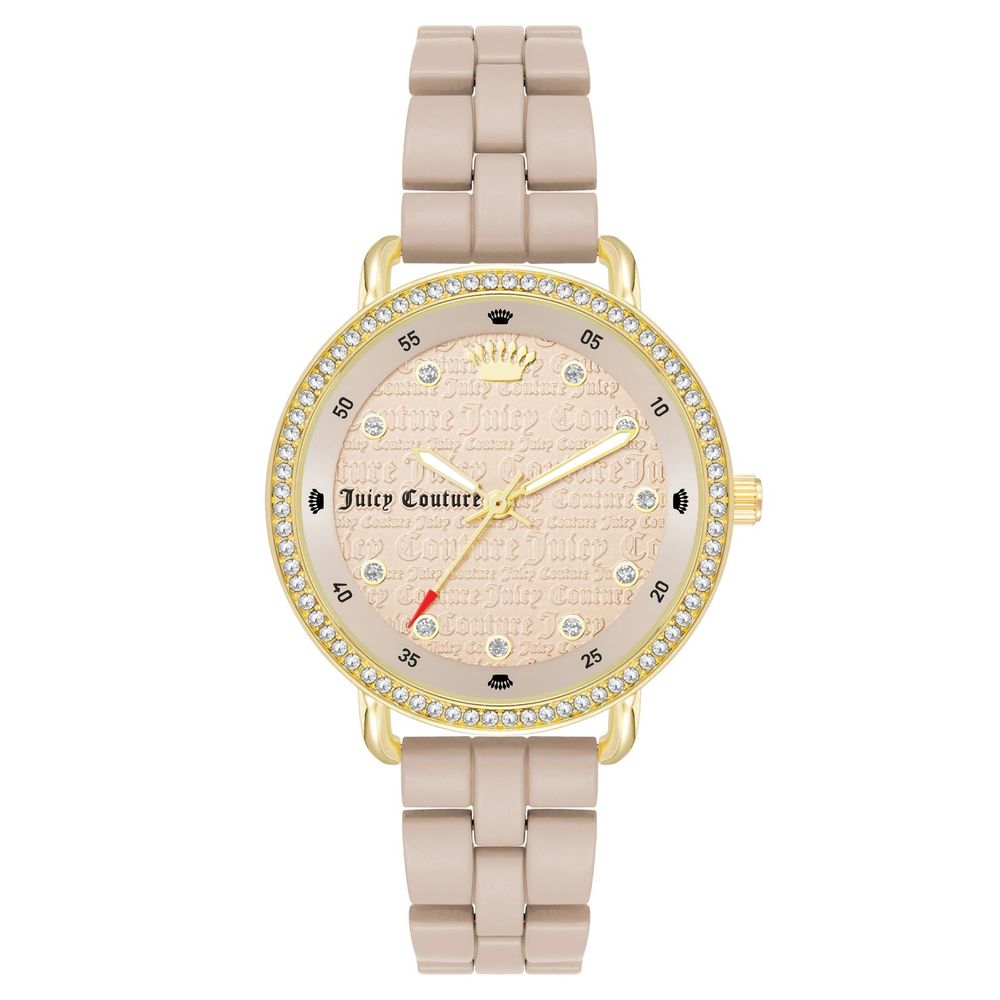 Beige metallklocka
