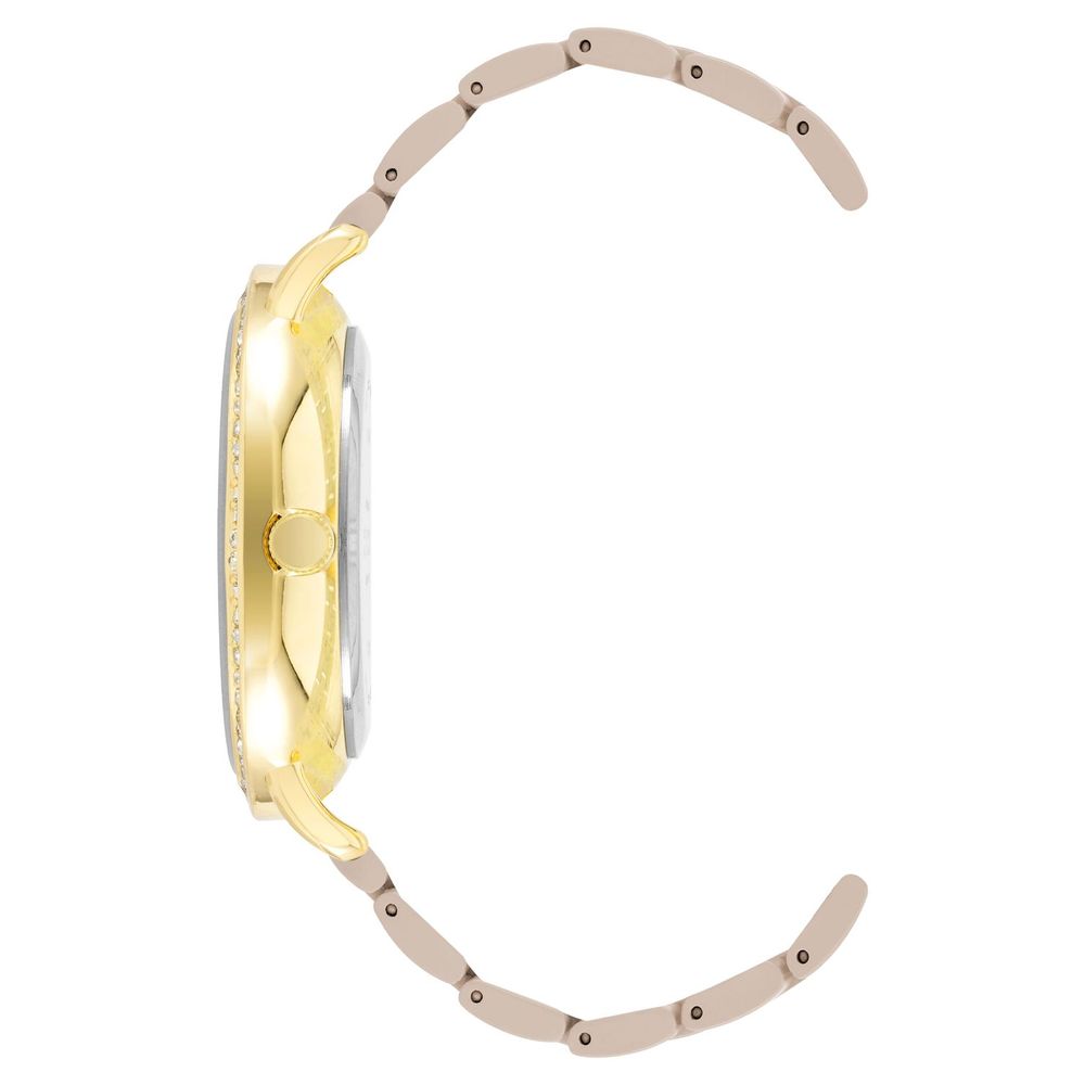 Beige metallklocka