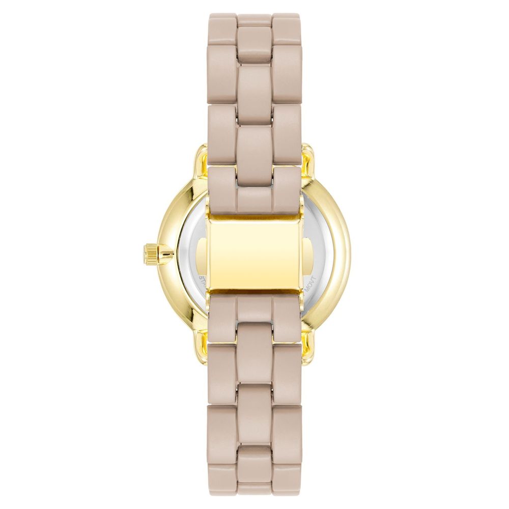 Beige metallklocka