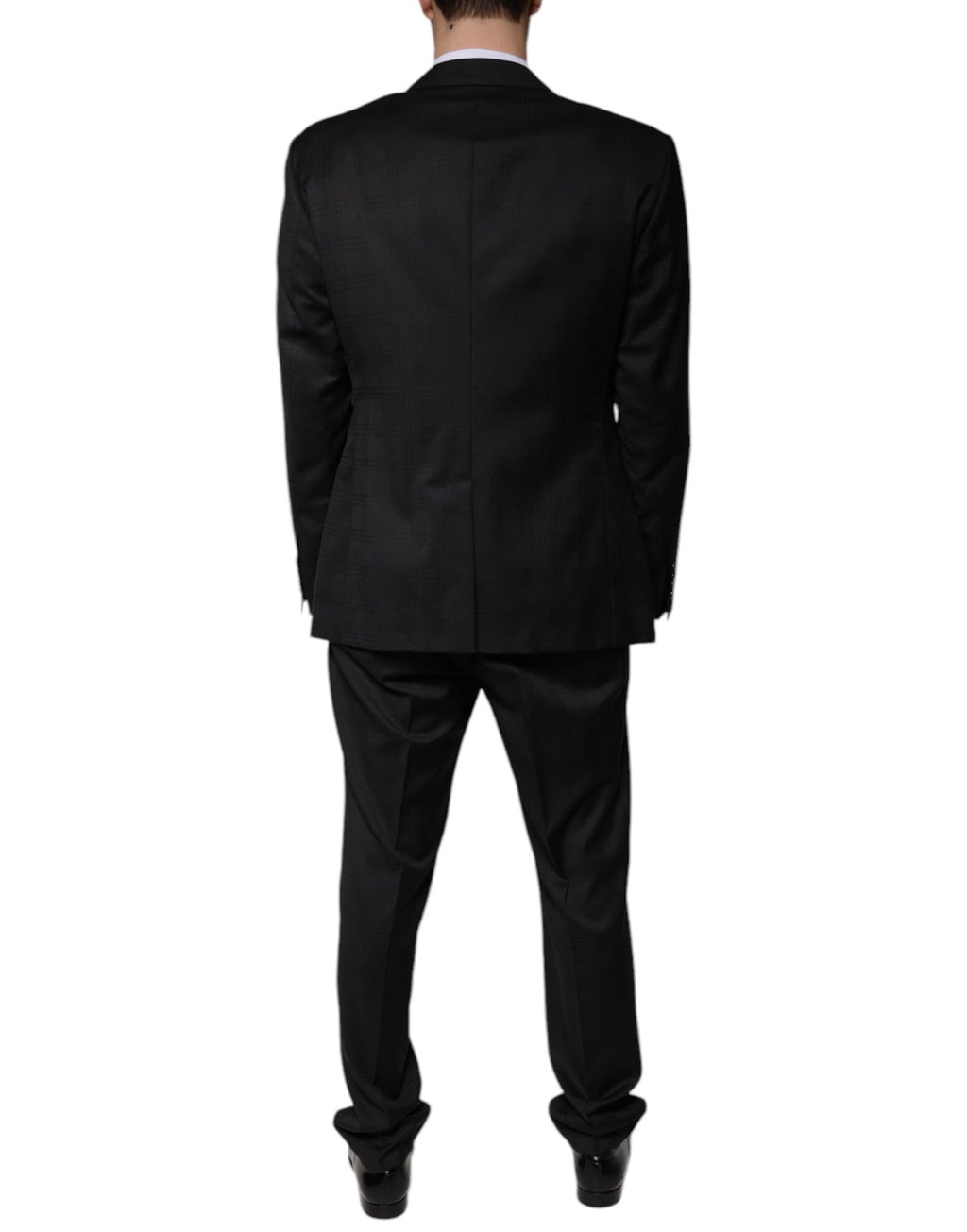 Svart ull, enkeltspent formelt dress
