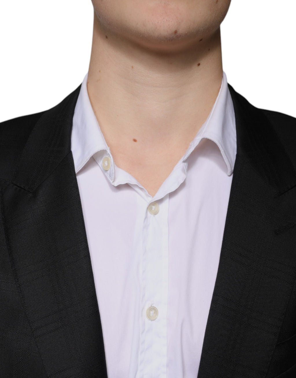Svart ull, enkeltspent formelt dress