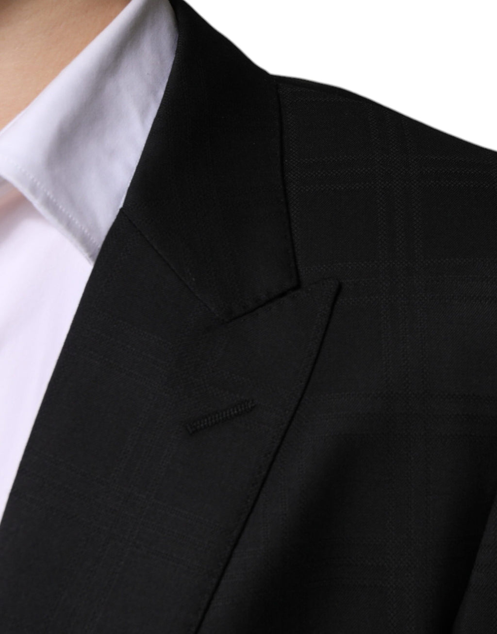Svart ull, enkeltspent formelt dress