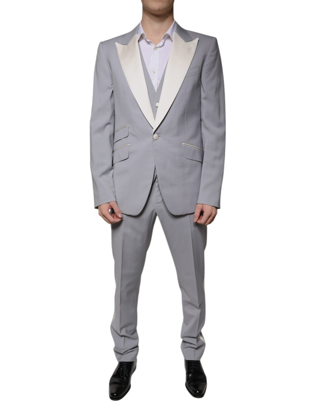 Grå ull 3-delt slim fit formelt dress