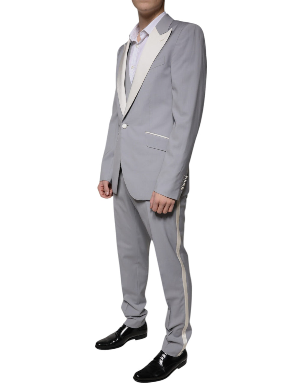 Grå ull 3-delt slim fit formelt dress