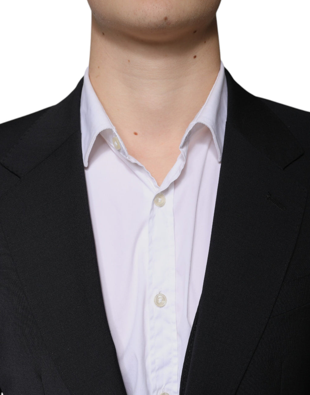 Svart ull 3-delad slim fit formell herrkostym