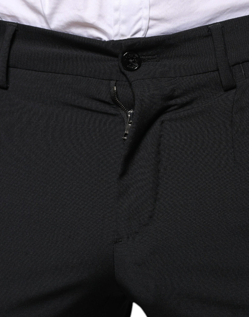 Svart ull 3-delad slim fit formell herrkostym