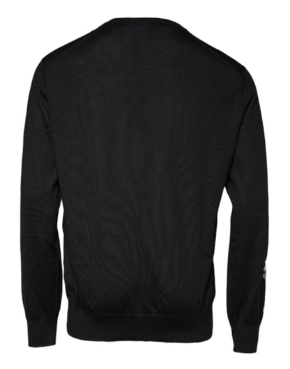 Dolce &amp; Gabbana Svart Kashmir Rund Halsad Pullovertröja