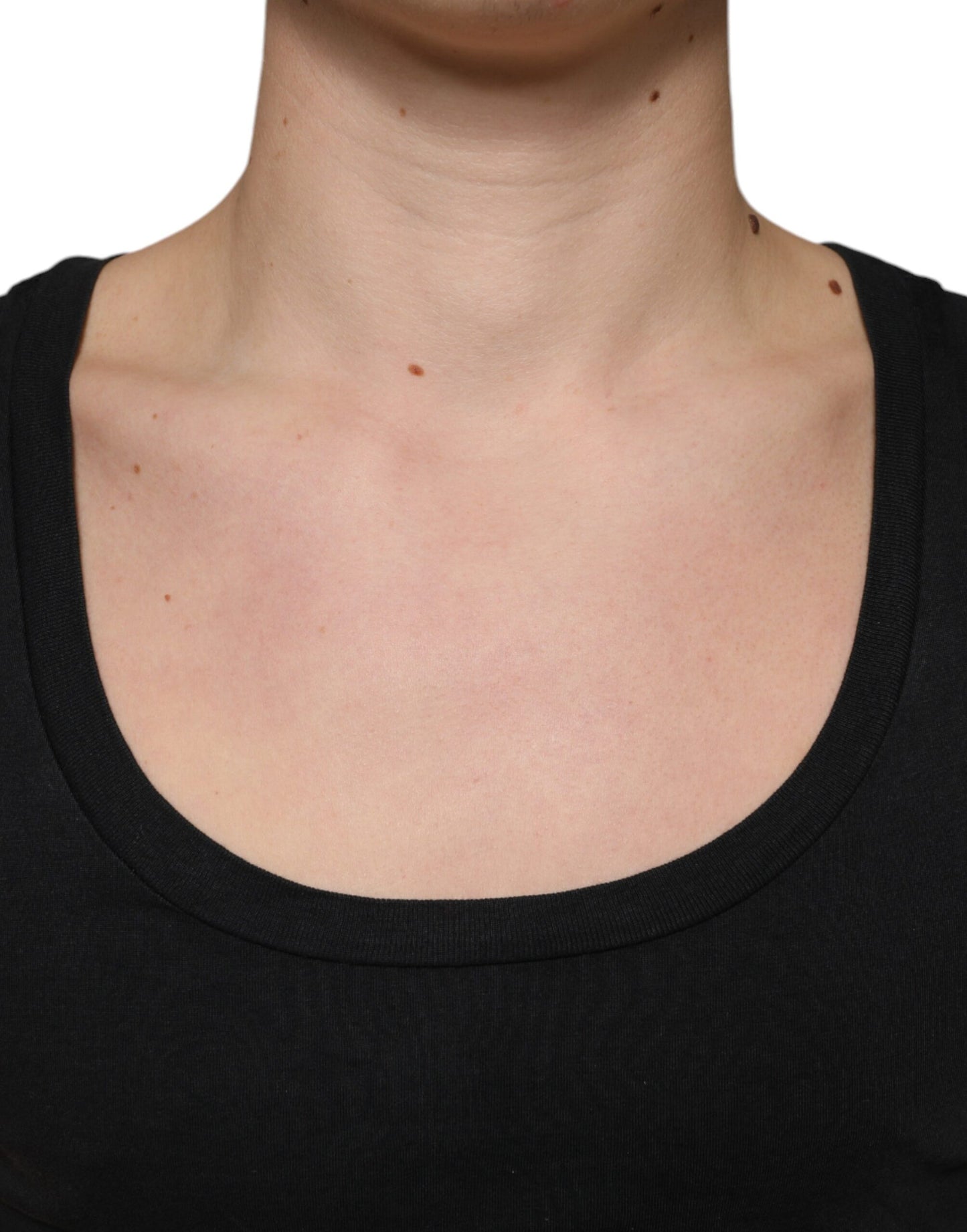 Dolce &amp; Gabbana Svart bomullslinne Ärmlös Herr T-shirt