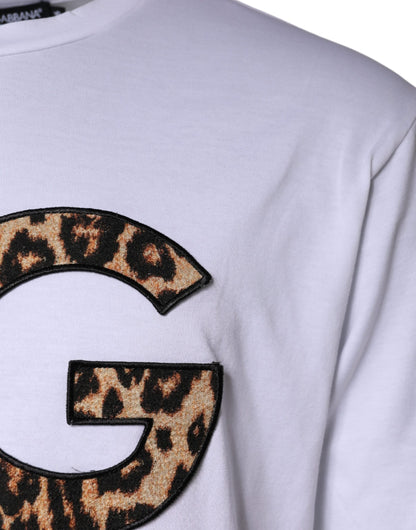 Dolce &amp; Gabbana Vit DG-logotyp T-shirt i bomull med korta ärmar