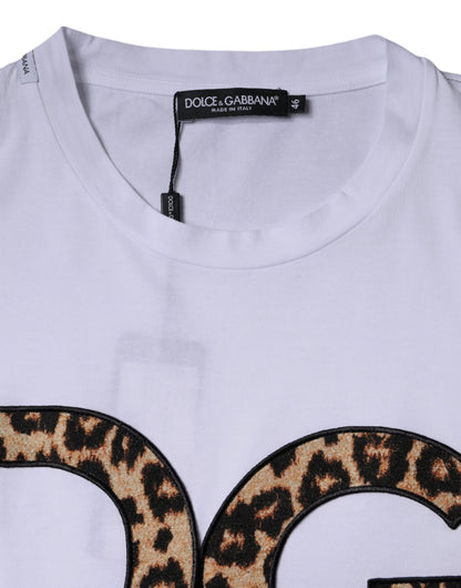 Dolce &amp; Gabbana Vit DG-logotyp T-shirt i bomull med korta ärmar