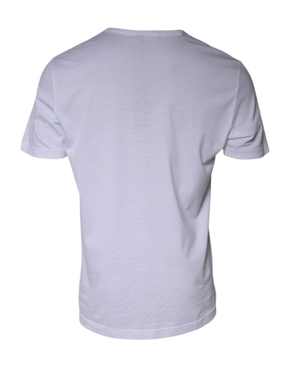 Dolce &amp; Gabbana Hvit Paradiso Bomulls-T-skjorte med korte ermer