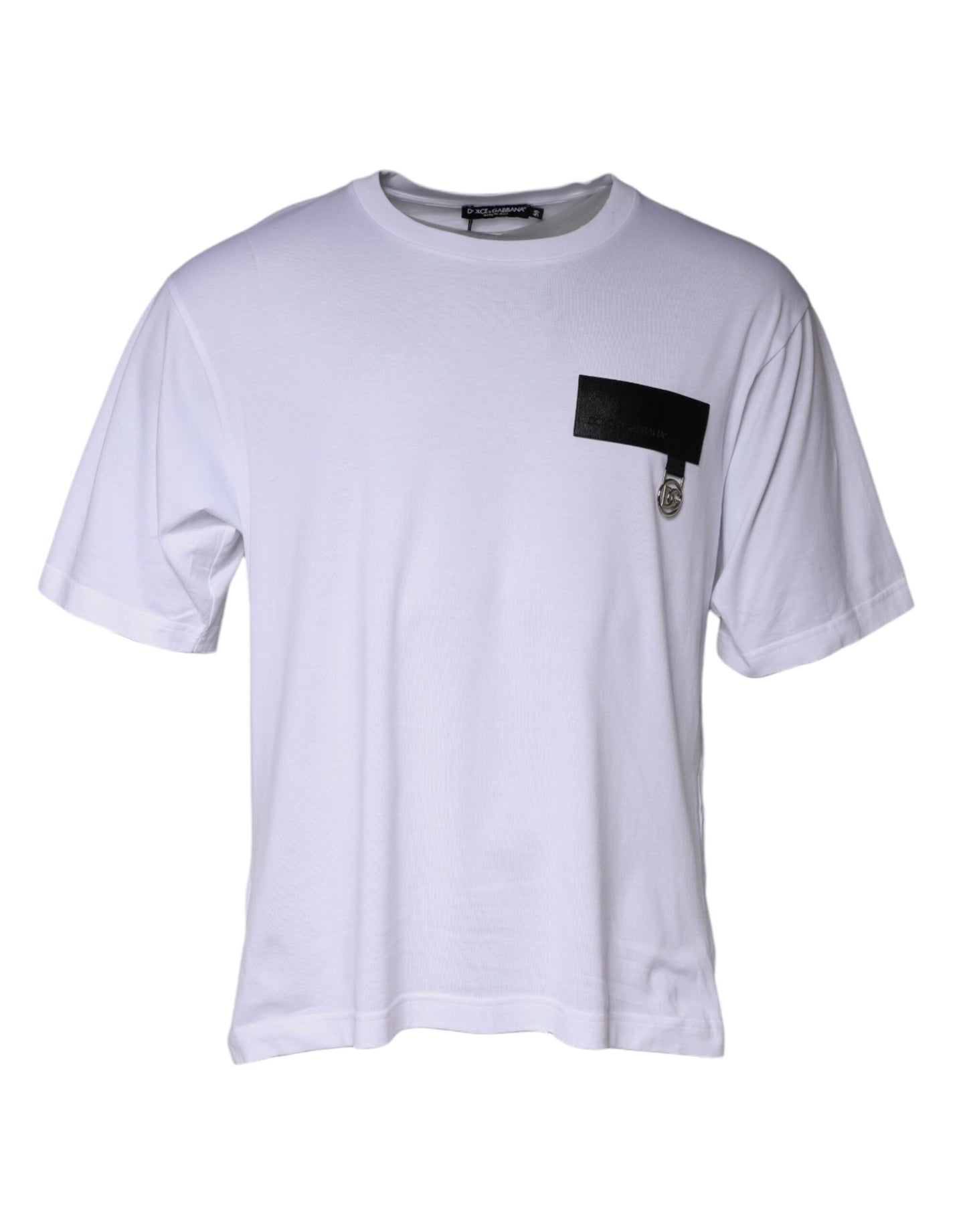 Dolce &amp; Gabbana Vit T-shirt i bomull med rund hals och logotypmärke