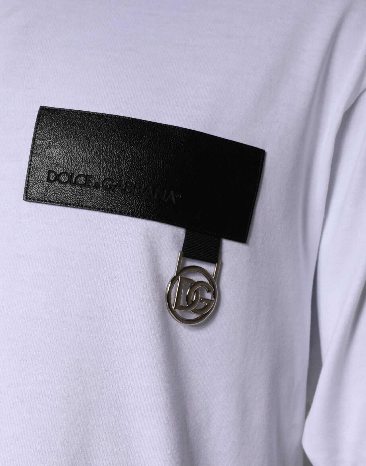 Dolce &amp; Gabbana Vit T-shirt i bomull med rund hals och logotypmärke