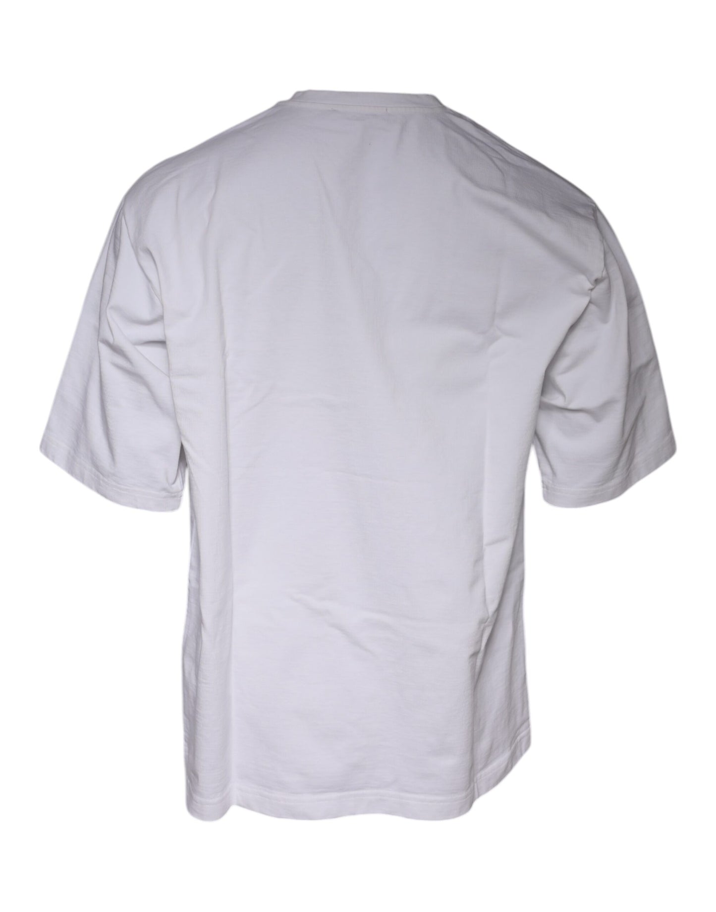 Dolce &amp; Gabbana Vit Logotyptryckt Bomulls-T-shirt med Rund Hals
