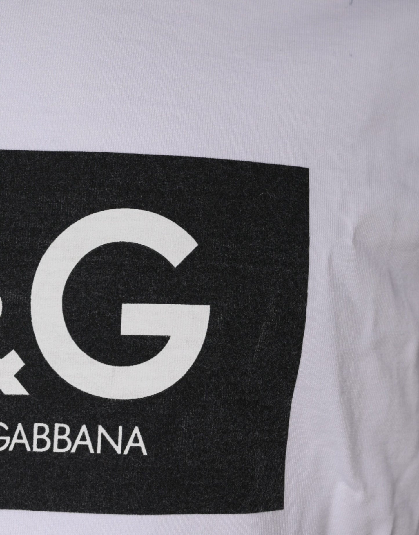 Dolce &amp; Gabbana Vit Logotyptryckt Bomulls-T-shirt med Rund Hals