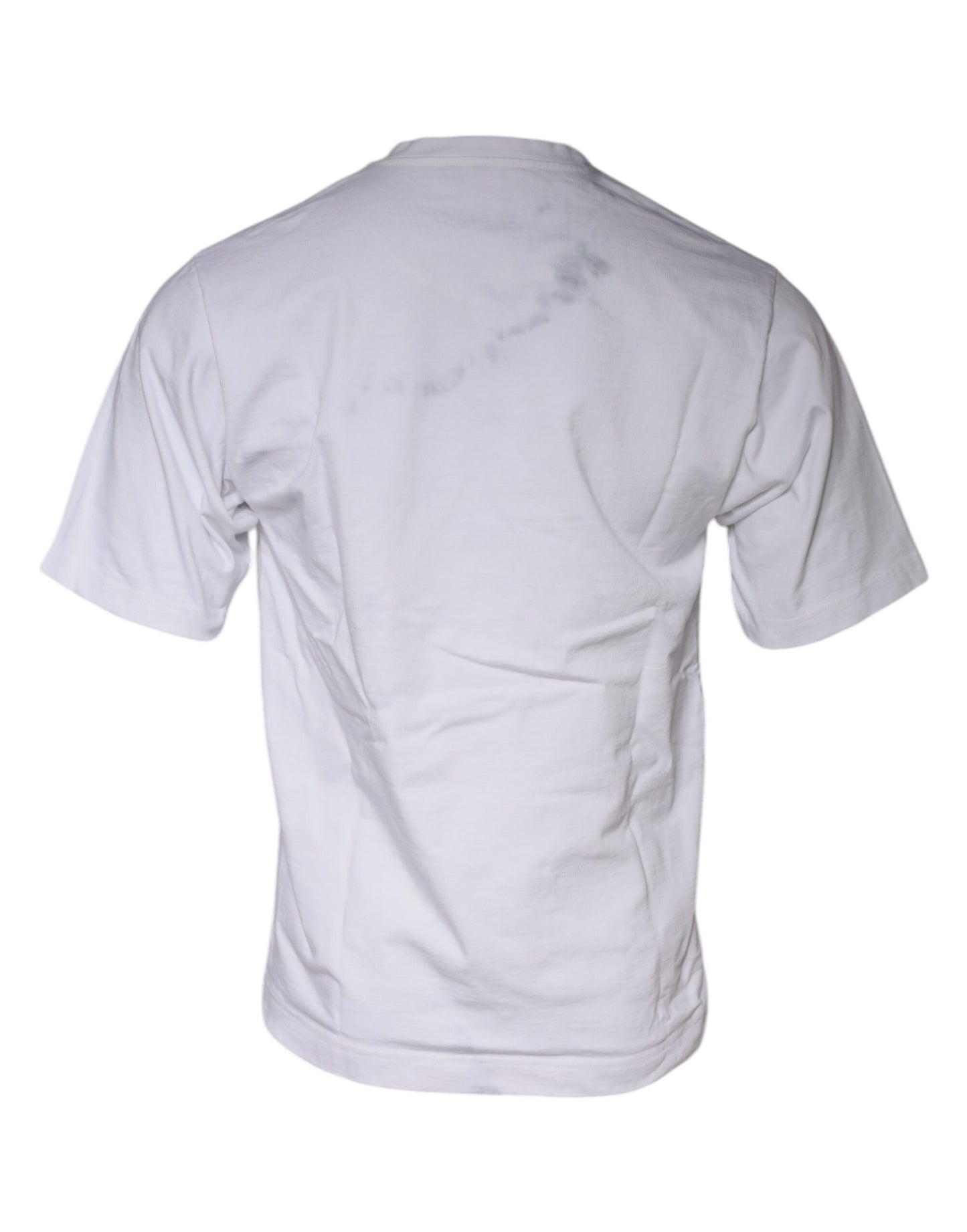 Dolce &amp; Gabbana Vit Logotyptryckt Bomulls-T-shirt med Rund Hals