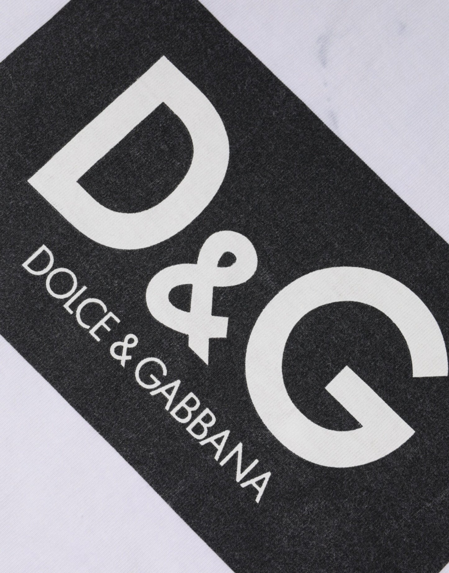 Dolce &amp; Gabbana Vit Logotyptryckt Bomulls-T-shirt med Rund Hals