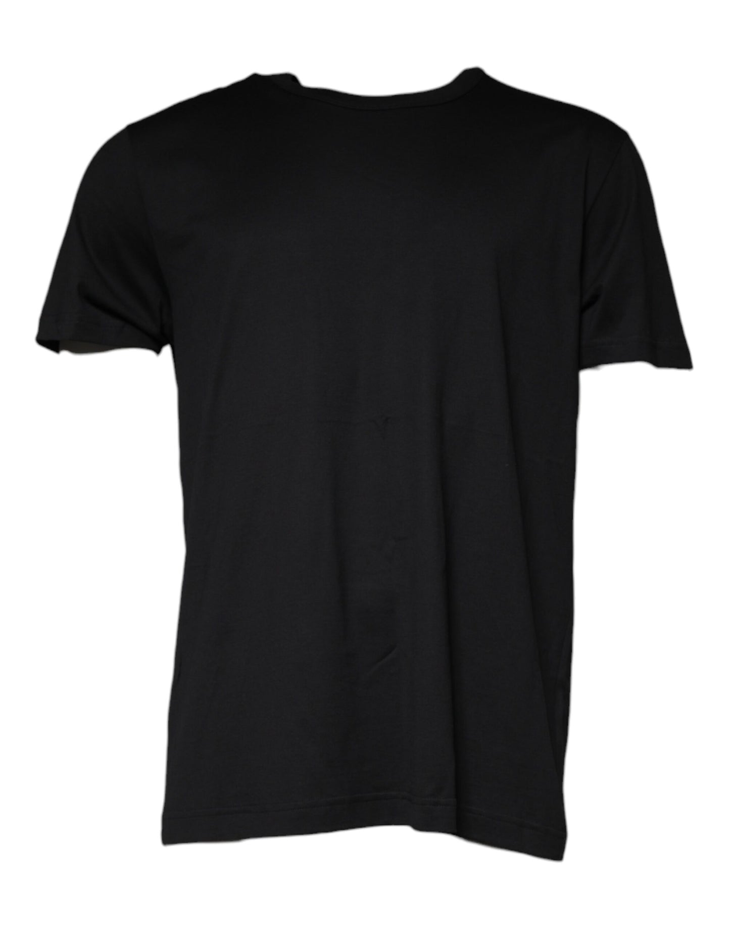 Dolce &amp; Gabbana Svart bomulls-t-shirt med korta ärmar och rund halsringning