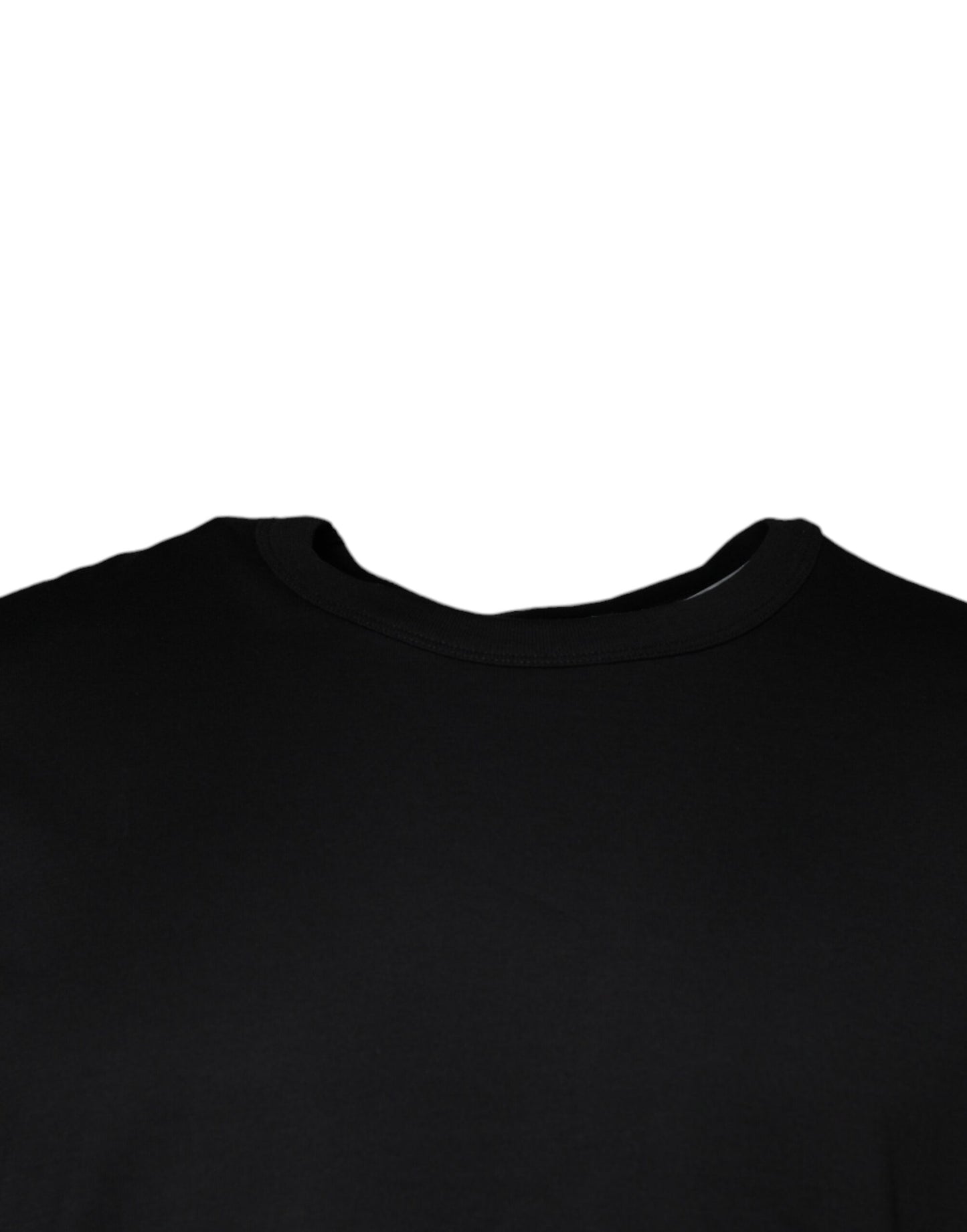 Dolce &amp; Gabbana Svart bomulls-t-shirt med korta ärmar och rund halsringning