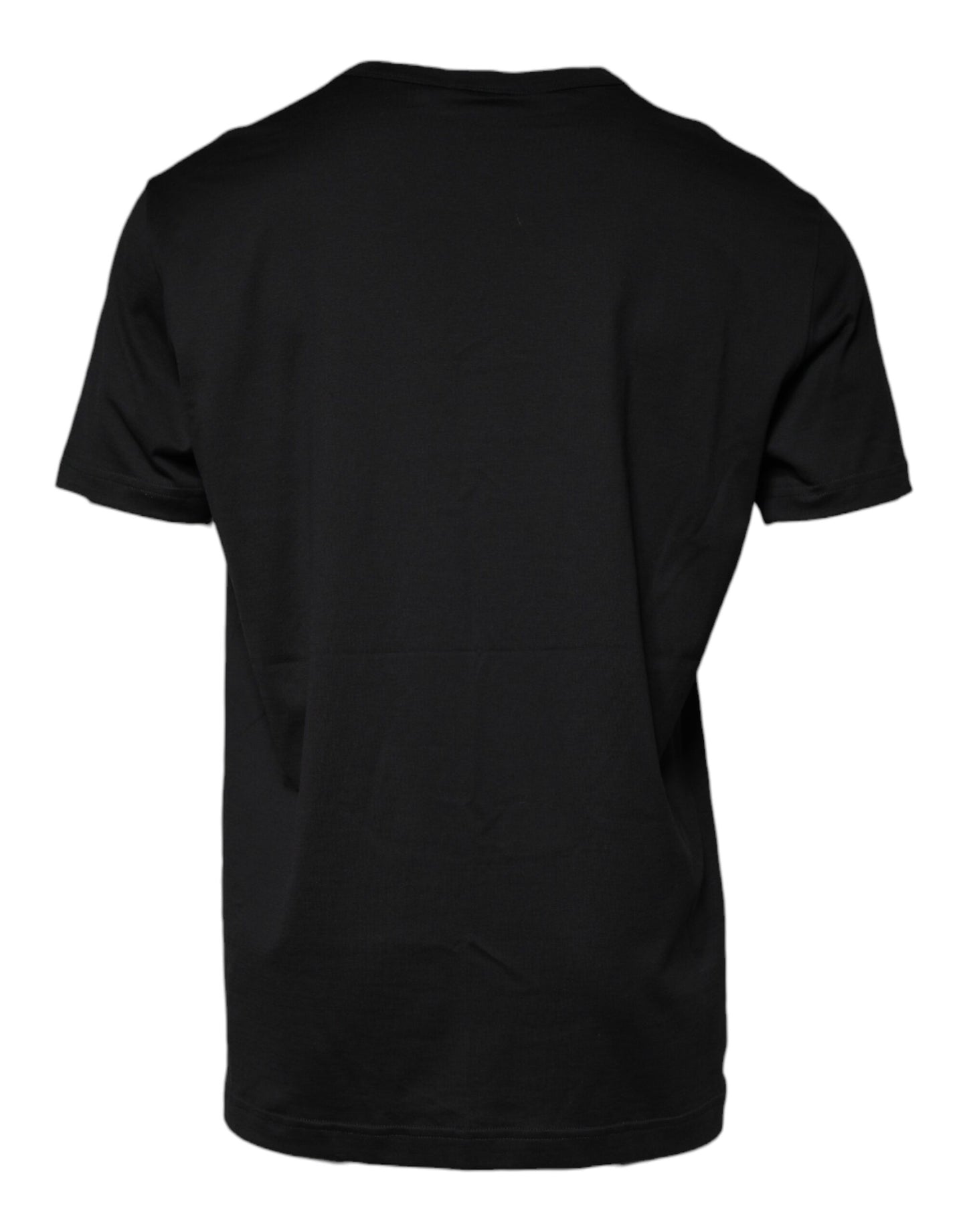 Dolce &amp; Gabbana Svart bomulls-t-shirt med korta ärmar och rund halsringning