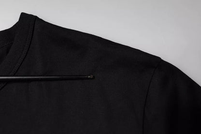 Dolce &amp; Gabbana Svart bomulls-t-shirt med korta ärmar och rund halsringning