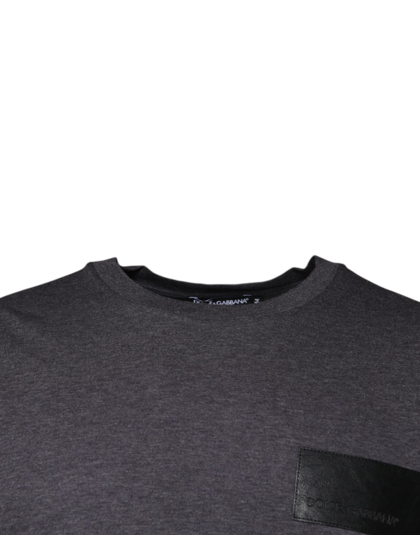 Dolce &amp; Gabbana grå t-shirt i bomull med rund hals och logotypmärke