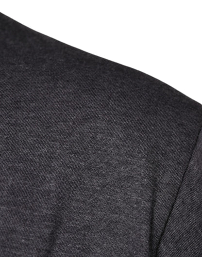 Dolce &amp; Gabbana grå t-shirt i bomull med rund hals och logotypmärke