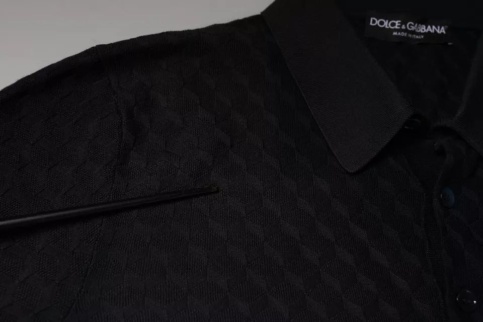 Dolce &amp; Gabbana Flerfärgad Sidentröja med Knappkrage