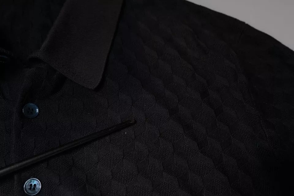 Dolce &amp; Gabbana Flerfärgad Sidentröja med Knappkrage