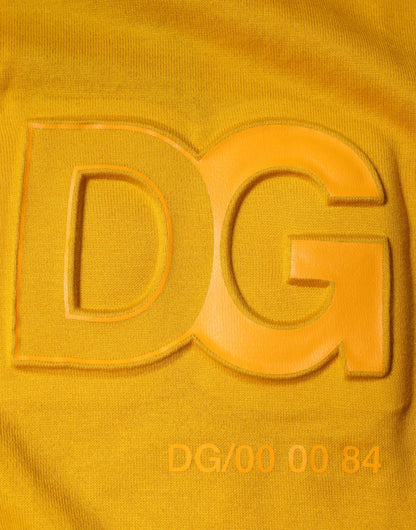Dolce &amp; Gabbana Senapsfärgad Rundringad T-shirt med Präglad Logotyp