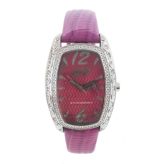 Chronotech lila läderklocka