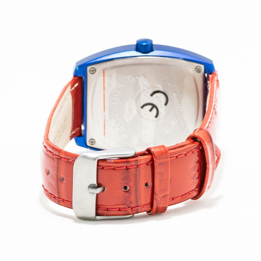 Chronotech röd läderklocka