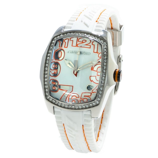 Chronotech vit gummiklocka