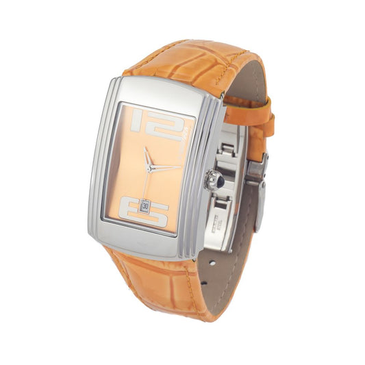 Chronotech Orange Läderklocka