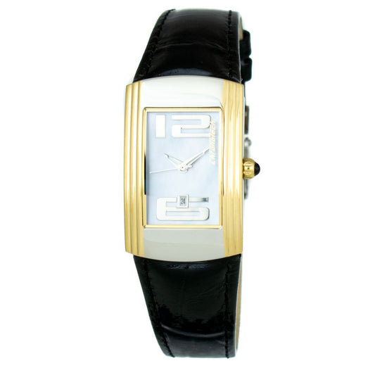 Chronotech svart läderklocka