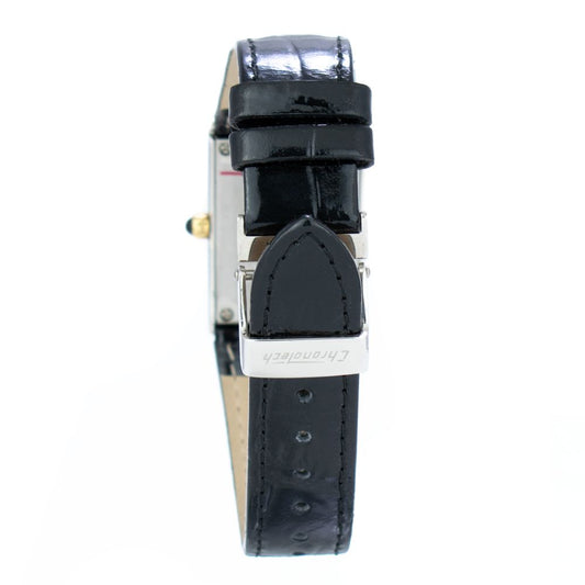 Chronotech svart läderklocka