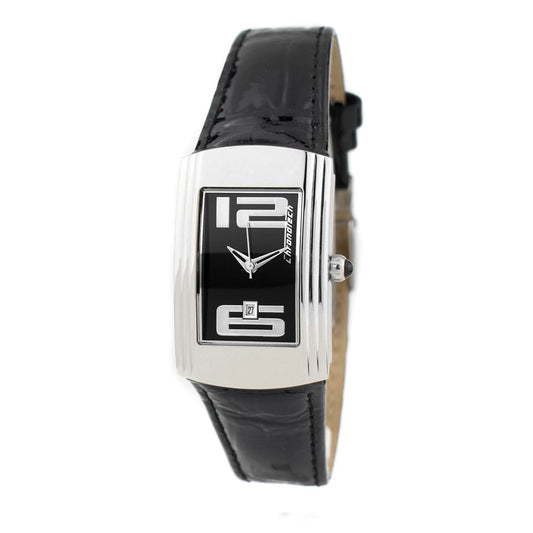 Chronotech svart läderklocka