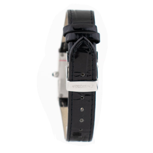 Chronotech svart läderklocka