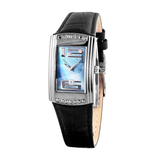 Chronotech svart läderklocka