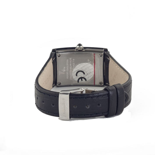 Chronotech svart läderklocka