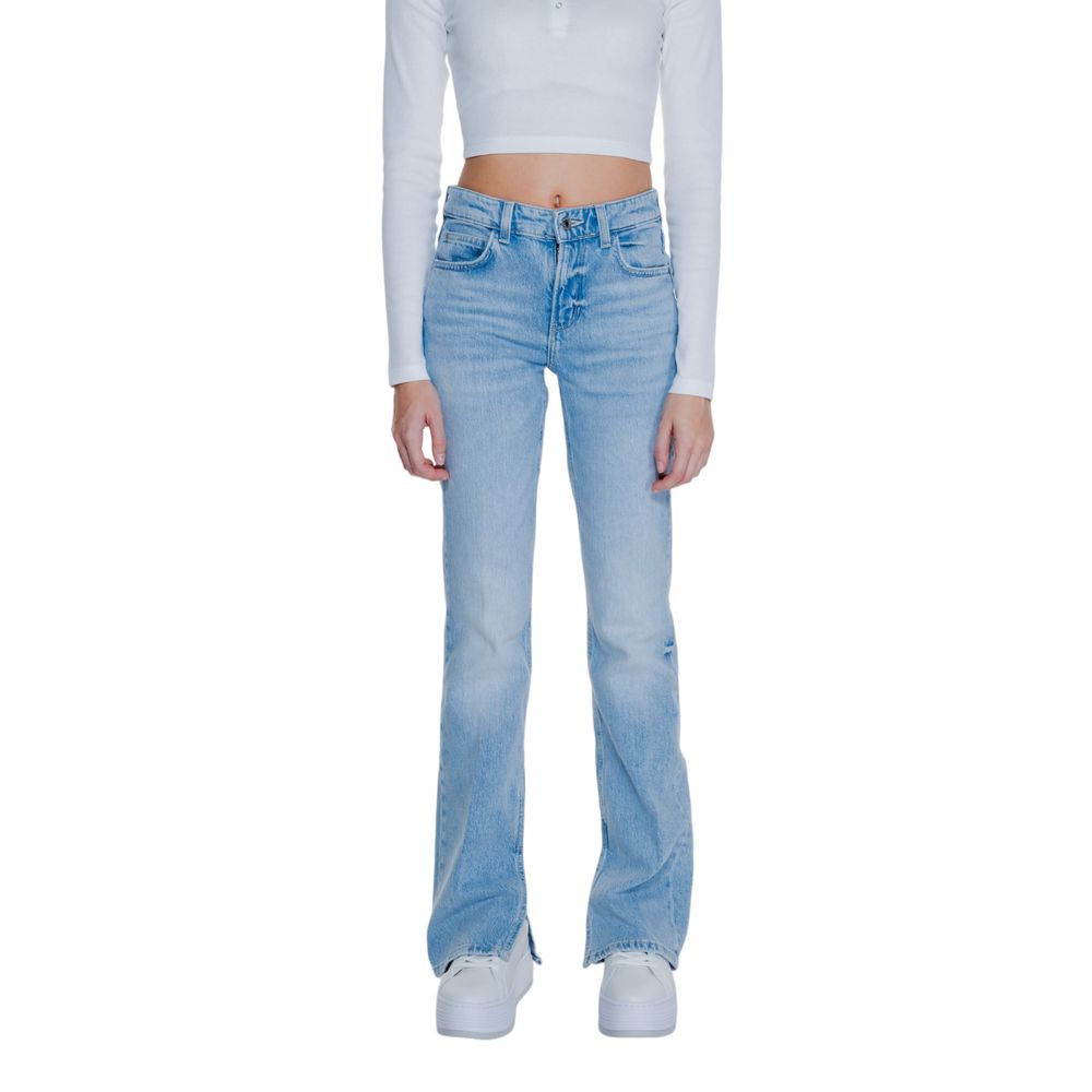 Lyseblå bomullsmomjeans