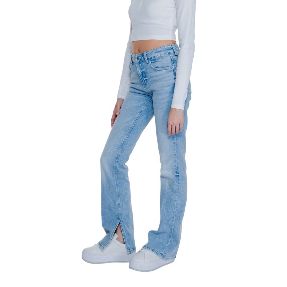 Lyseblå bomullsmomjeans