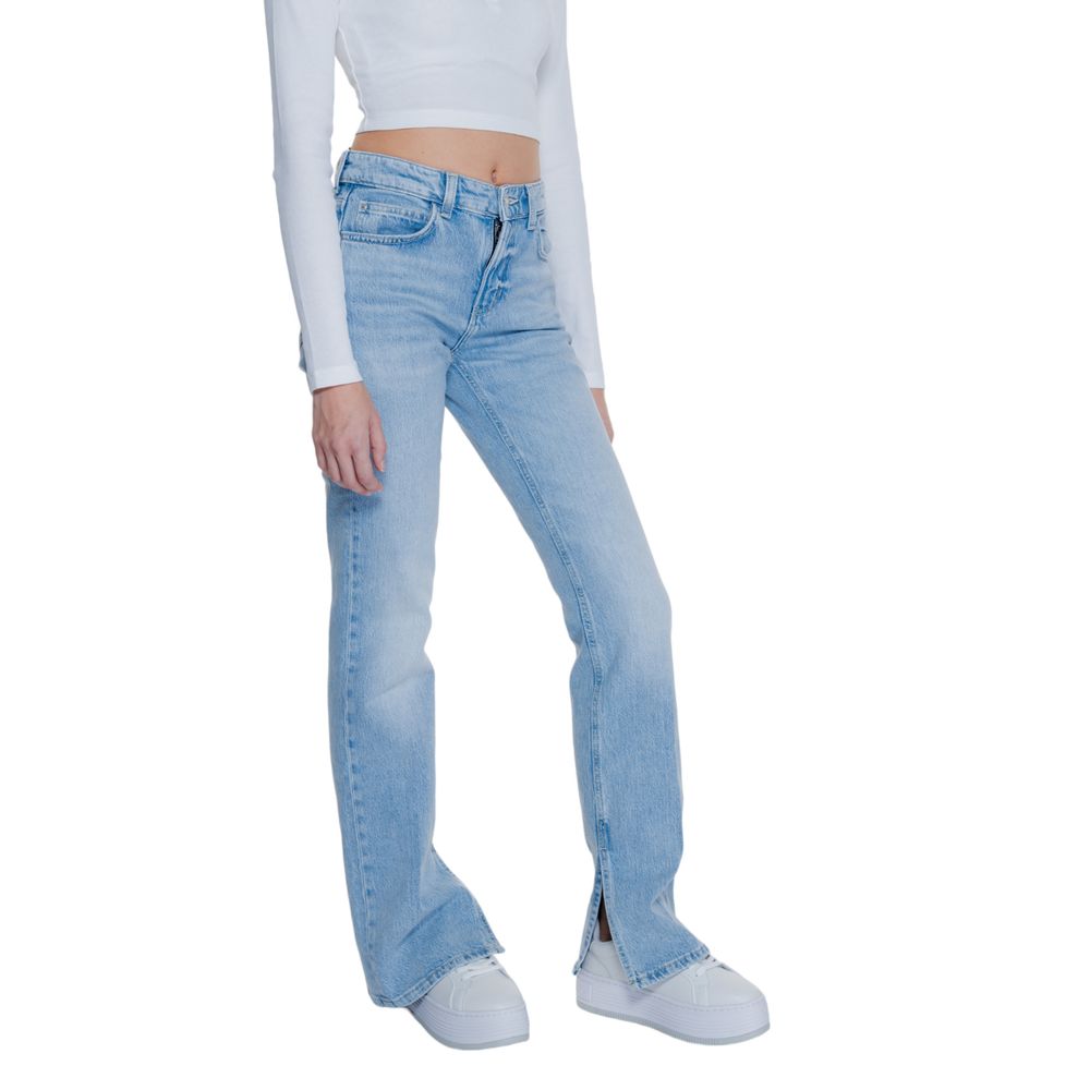 Lyseblå bomullsmomjeans